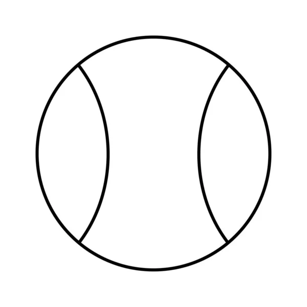 Значок Теннисного Мяча Выделенный Черным Белом Фоне Векторная Иллюстрация — стоковый вектор