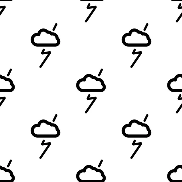 雷雨无缝模式孤立在白色背景 矢量说明 — 图库矢量图片