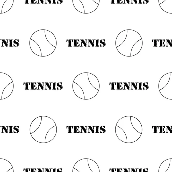 Tenis Nahtlose Muster Isoliert Auf Weißem Hintergrund Vektorillustration — Stockvektor