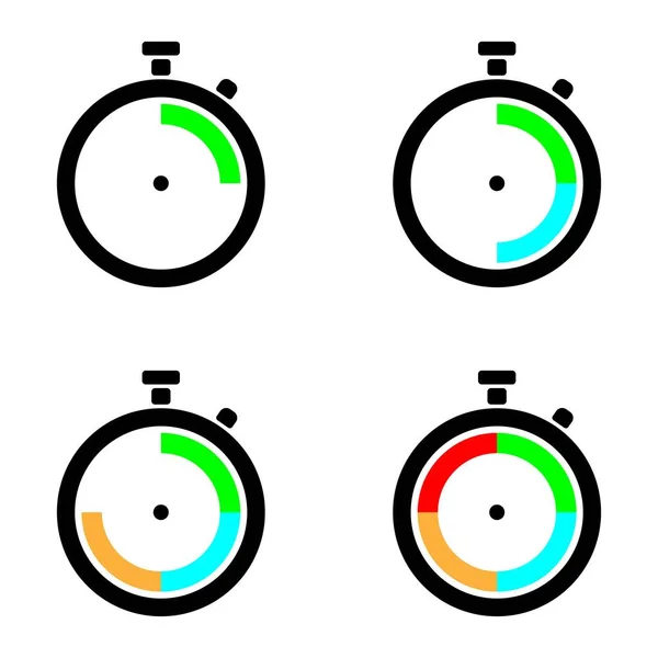 Conjunto Iconos Del Temporizador Aislado Sobre Fondo Blanco Ilustración Vectorial — Archivo Imágenes Vectoriales