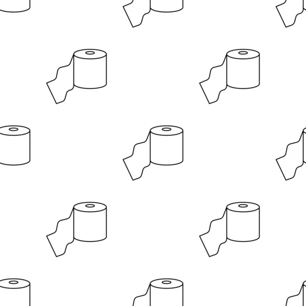 Toilettenpapier Nahtloses Muster Isoliert Auf Weißem Hintergrund Vektorillustration — Stockvektor