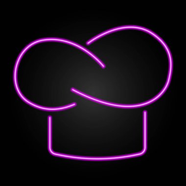Chef hat neon sign, modern glowing banner design.