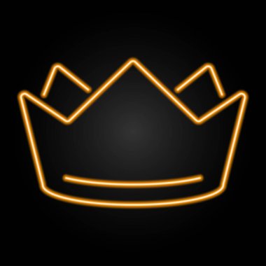 Crown neon sign, modern glowing banner design.