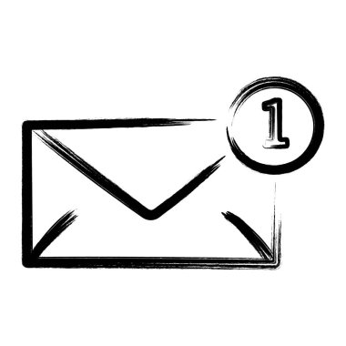 New message brush strokes isolated on gray background.