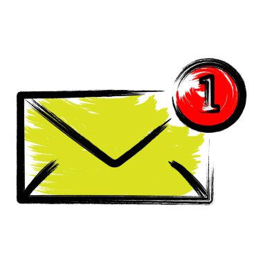 New message brush strokes. Vector illustration.