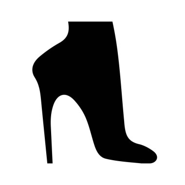 Silhouette of womens shoes in black color isolated on white back background.