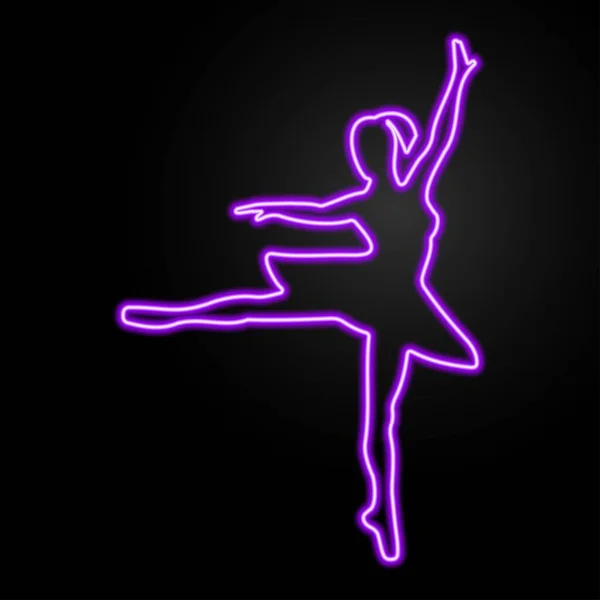 Ballerina Neon Sign Modern Glowing Banner Design — 스톡 벡터