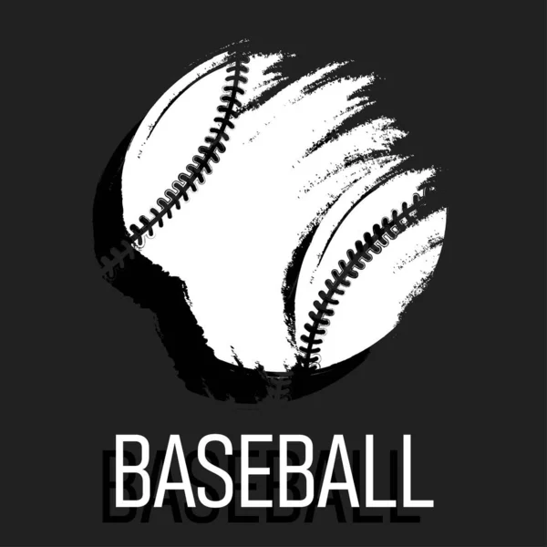 Baseball Ball Text Isolated Dark Background Vector Illustration — Wektor stockowy