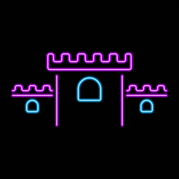 Fortress Neon Sign Modern Glowing Banner Design — Vettoriale Stock
