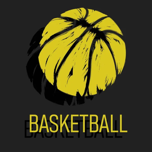 Basketball Ball Text Isolated Dark Background Vector Illustration — ストックベクタ