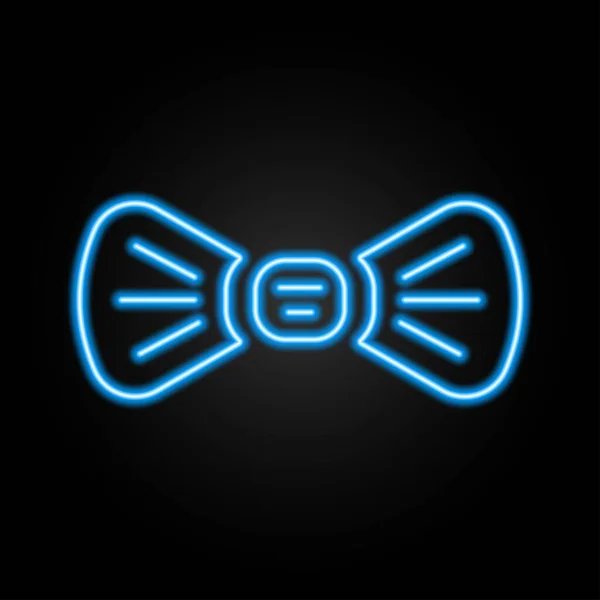 Bow Tie Neon Sign Modern Glowing Banner Design — Vector de stock