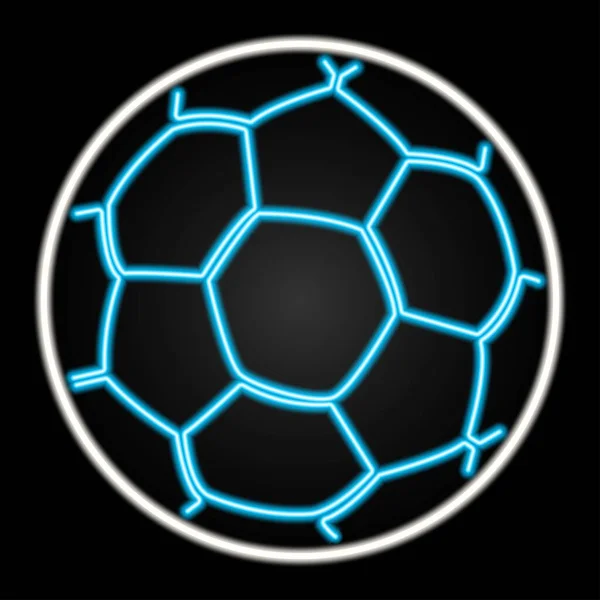 Neon Sign Soccer Ball Modern Glowing Banner Design — Archivo Imágenes Vectoriales