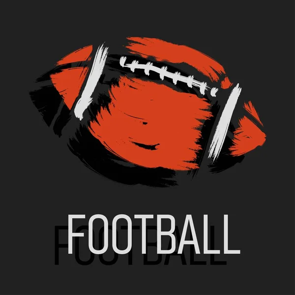 American football with text isolated on dark background.