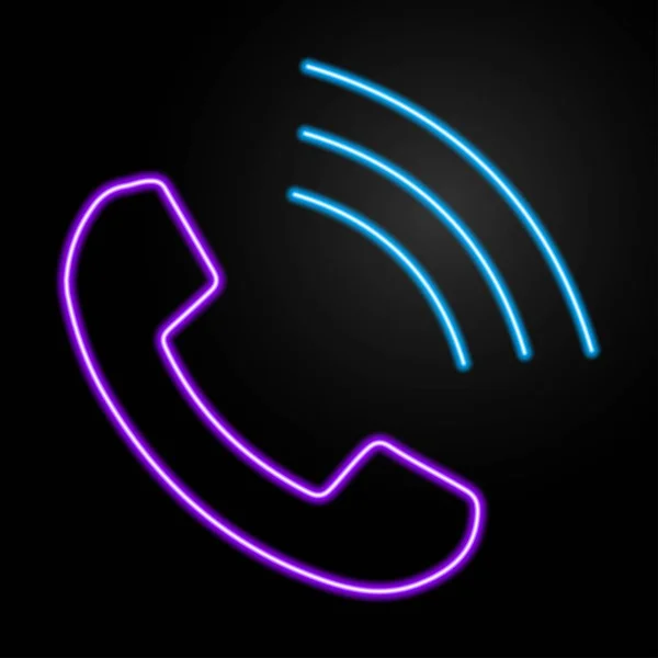 Phone Ring Neon Sign Modern Glowing Banner Design — ストックベクタ