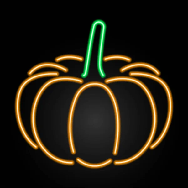 Pumpkin Neon Sign Modern Glowing Banner Design — Vetor de Stock