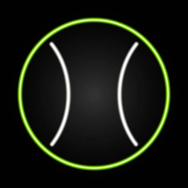 Tennis Ball Neon Sign Modern Glowing Banner Design — 图库矢量图片