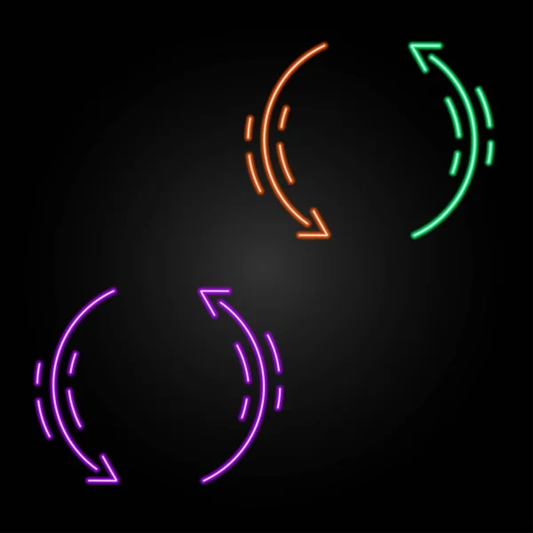 Стрелки Круге Неоновый Знак Современный Светящийся Дизайн Баннера — стоковый вектор