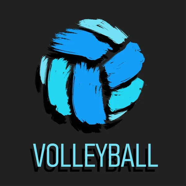 Volleyball Mit Text Isoliert Auf Dunklem Hintergrund — Stockvektor