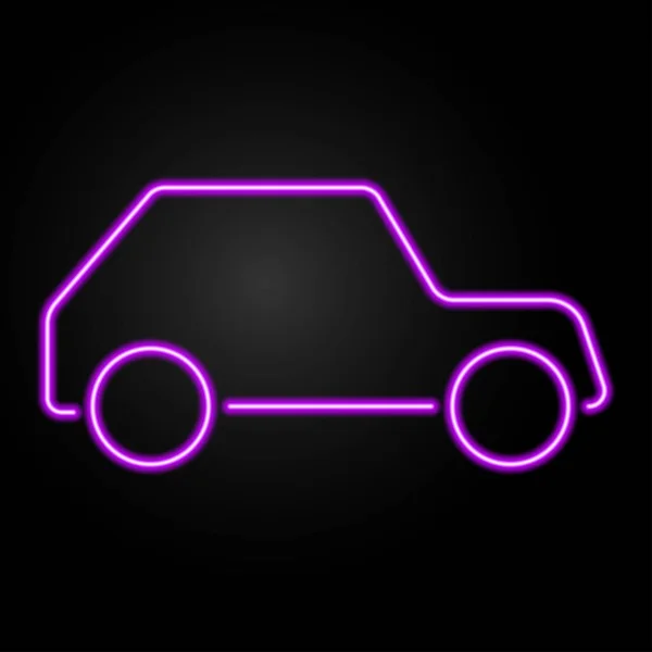 Car Neon Sign Mmodern Glowing Banner Design - Stok Vektor