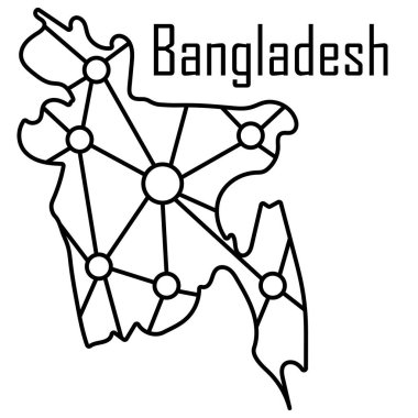 Bangladeş Haritası kutsal kişilerin resmi, vektör çizim.