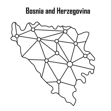 Bosna Hersek harita simgesi, vektör çizim.
