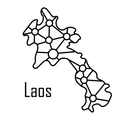 Laos harita simgesi, vektör illüstrasyonu.