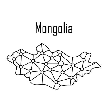 Moğolistan Haritası kutsal kişilerin resmi, vektör çizim.