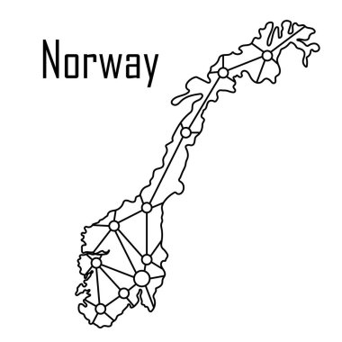 Norveç harita simgesi, vektör çizim.