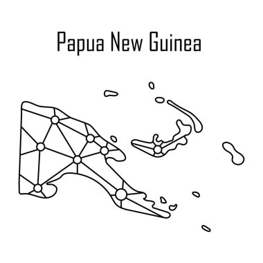 Papua Yeni Gine Haritası kutsal kişilerin resmi, vektör çizim.