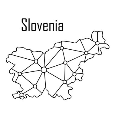 Slovenya harita simgesi, vektör çizim.