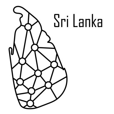 Sri Lanka Haritası kutsal kişilerin resmi, vektör çizim.