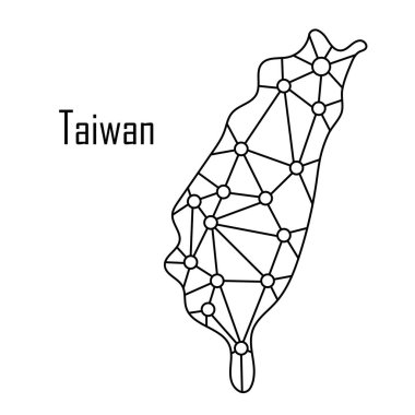 Tayvan Haritası kutsal kişilerin resmi, vektör çizim.