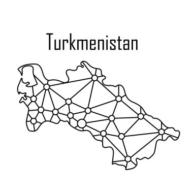 Türkmenistan harita simgesi, vektör çizim.