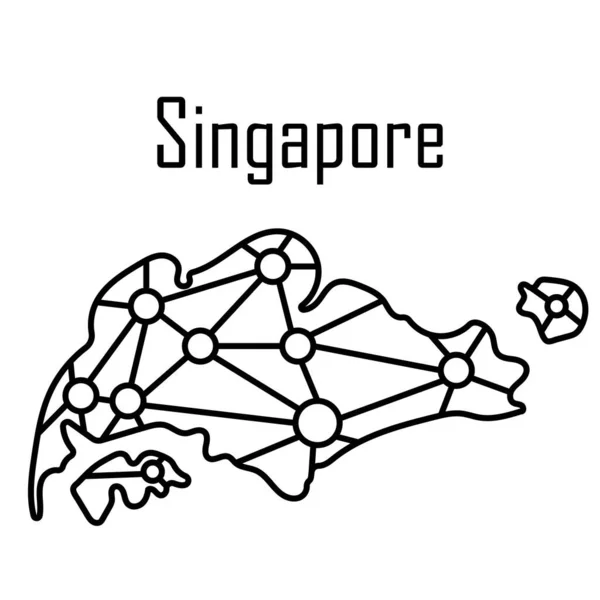 Singapur Mapa Icono Vector Ilustración — Vector de stock