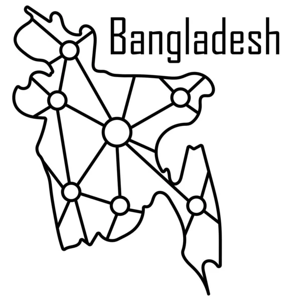 Bangladesh Mapa Ícone Ilustração Vetorial — Vetor de Stock