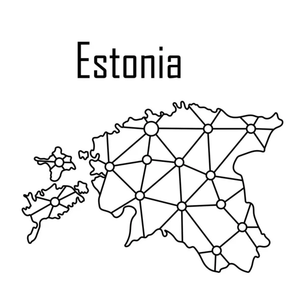 Estonia Mapa Icono Vector Ilustración — Vector de stock