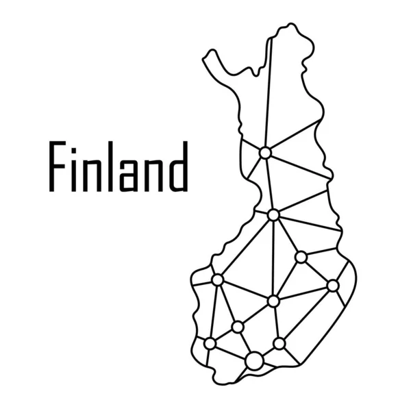 Finlande Icône Carte Illustration Vectorielle — Image vectorielle