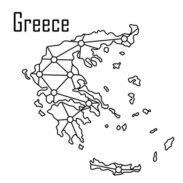 Grecia Icona Della Mappa Illustrazione Vettoriale — Vettoriale Stock