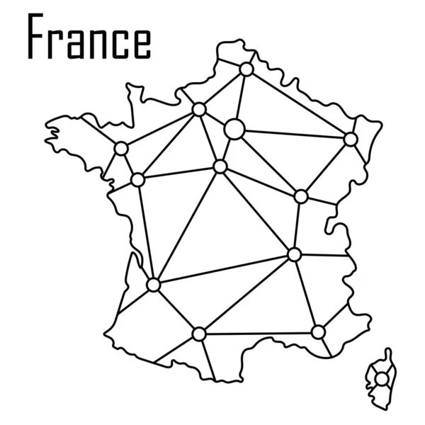 Francia Mapa Icono Vector Ilustración — Vector de stock