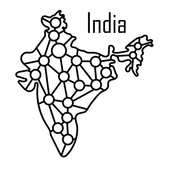 インド地図アイコン ベクトル イラスト — ストックベクタ