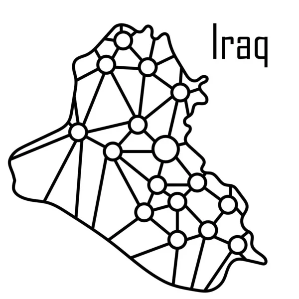 Irák Ikonu Mapy Vektorové Ilustrace — Stockový vektor