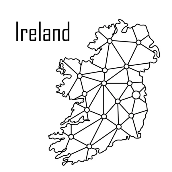 Ikonę Mapy Irlandii Ilustracji Wektorowych — Wektor stockowy