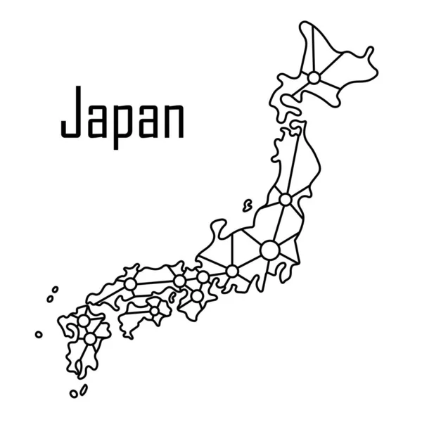 Japon Icône Carte Illustration Vectorielle — Image vectorielle