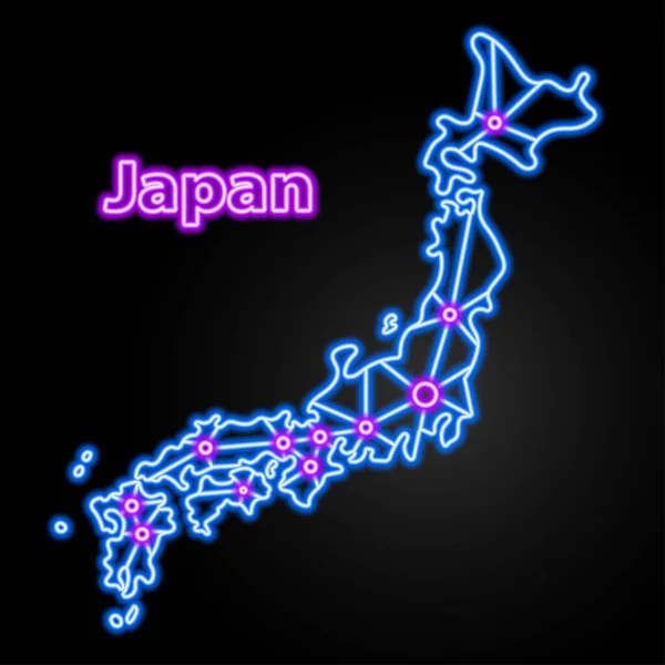 日本霓虹灯图 孤立矢量图解 — 图库矢量图片