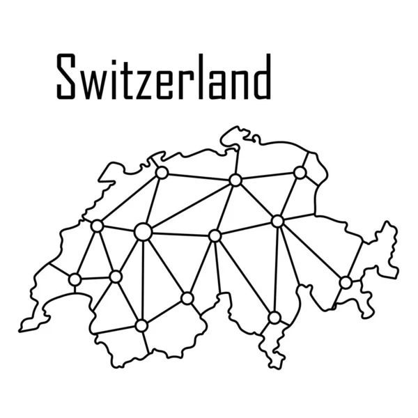 Schweiz Kartensymbol Vektorabbildung — Stockvektor