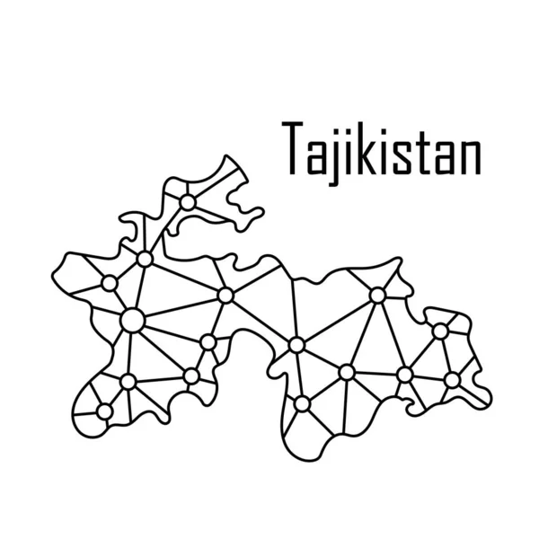 Tadzjikistan Karta Ikon Vektor Illustration — Stock vektor