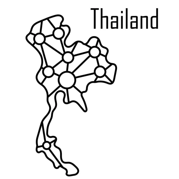 Thailand Kaartpictogram Vectorillustratie — Stockvector