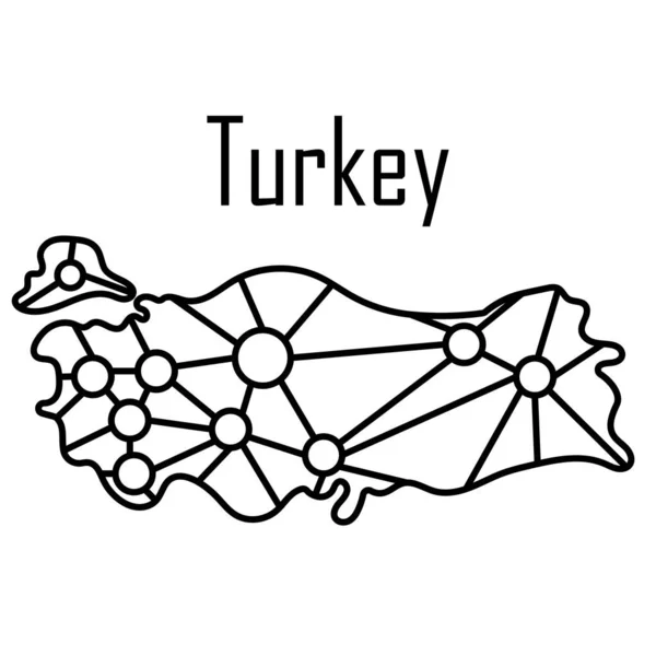 Turkey Map Icon Vector Illustration — Stock Vector