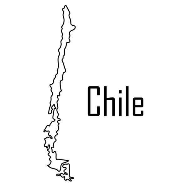 Chile Mapa Icono Vector Ilustración — Vector de stock