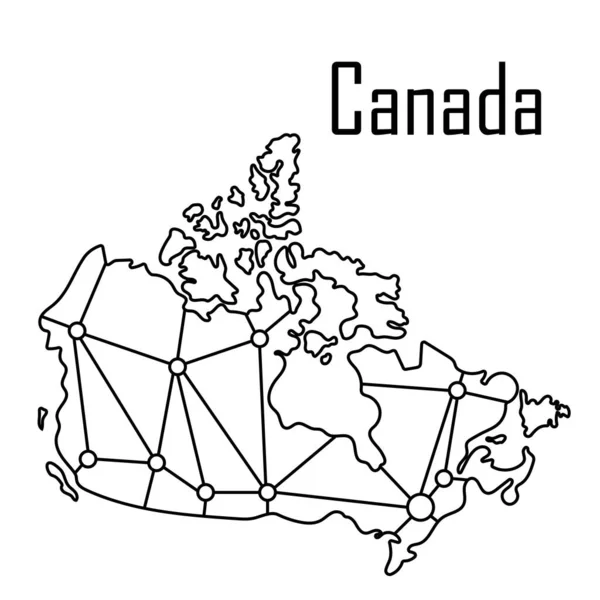 Canadá Mapa Ícone Ilustração Vetorial — Vetor de Stock